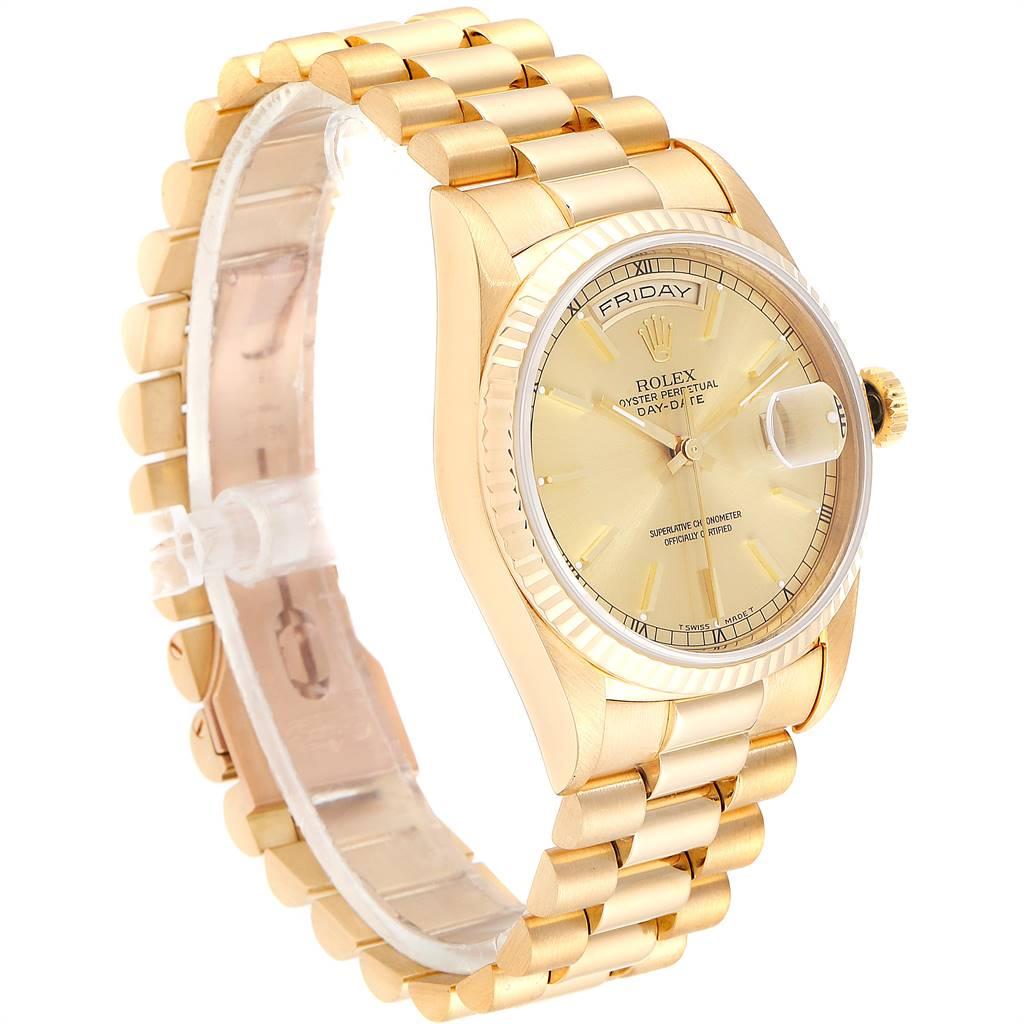 Rolex President Day-Date 36 Yellow Gold Men’s Watch 18238 Box Papers In Good Condition In Atlanta, GA
