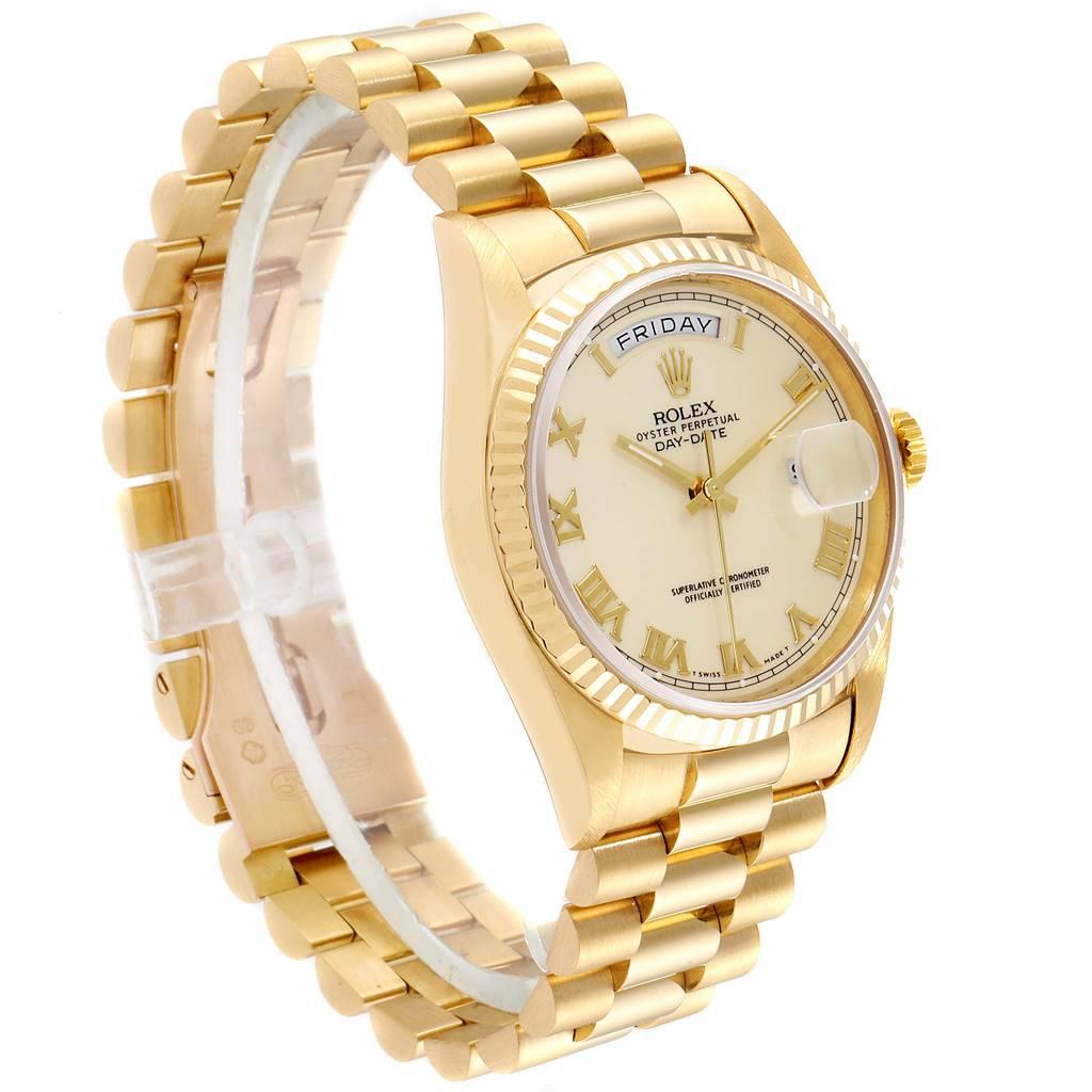 Rolex President Day-Date 36 Yellow Gold Men's Watch 18238 Box Papers In Excellent Condition In Atlanta, GA