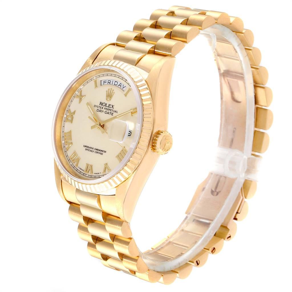 Rolex President Day-Date 36 Yellow Gold Men's Watch 18238 Box Papers 1