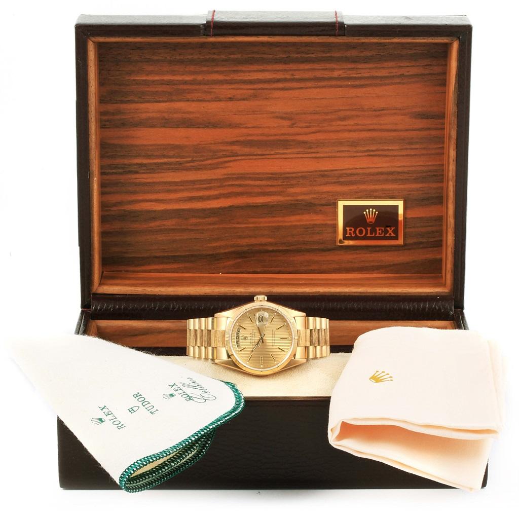 Rolex President Day-Date 36 Yellow Gold Tapestry Dial Men’s Watch 18078 9