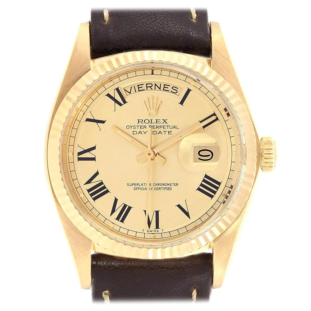 Rolex President Day-Date 36 Yellow Gold Vintage Bukley Dial Watch 1803