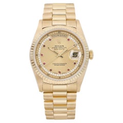 Reloj Rolex President Day-Date 36 mm Oro Amarillo 18K Diamante Rubí 18238