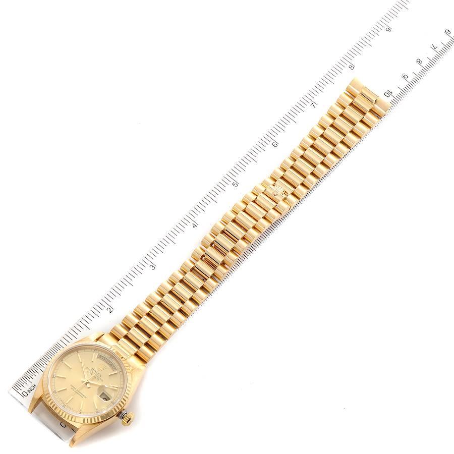 Rolex President Day-Date 18k Yellow Gold Mens Watch 18038 For Sale 6
