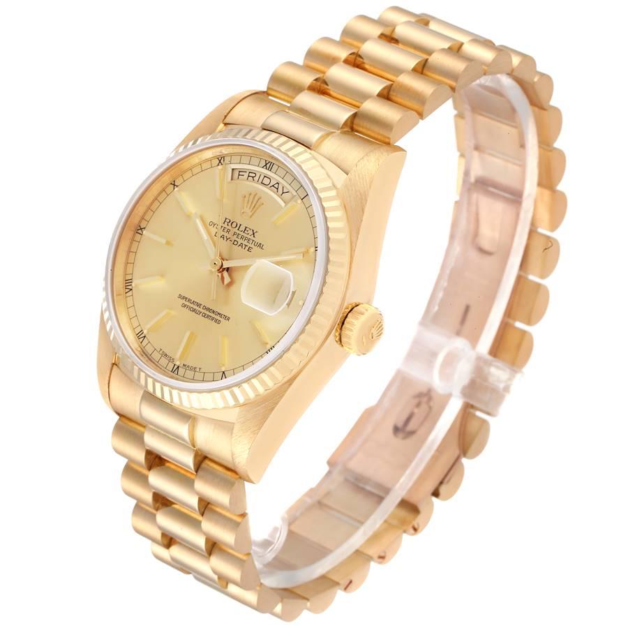Rolex President Day-Date 18k Yellow Gold Mens Watch 18038 In Excellent Condition In Atlanta, GA