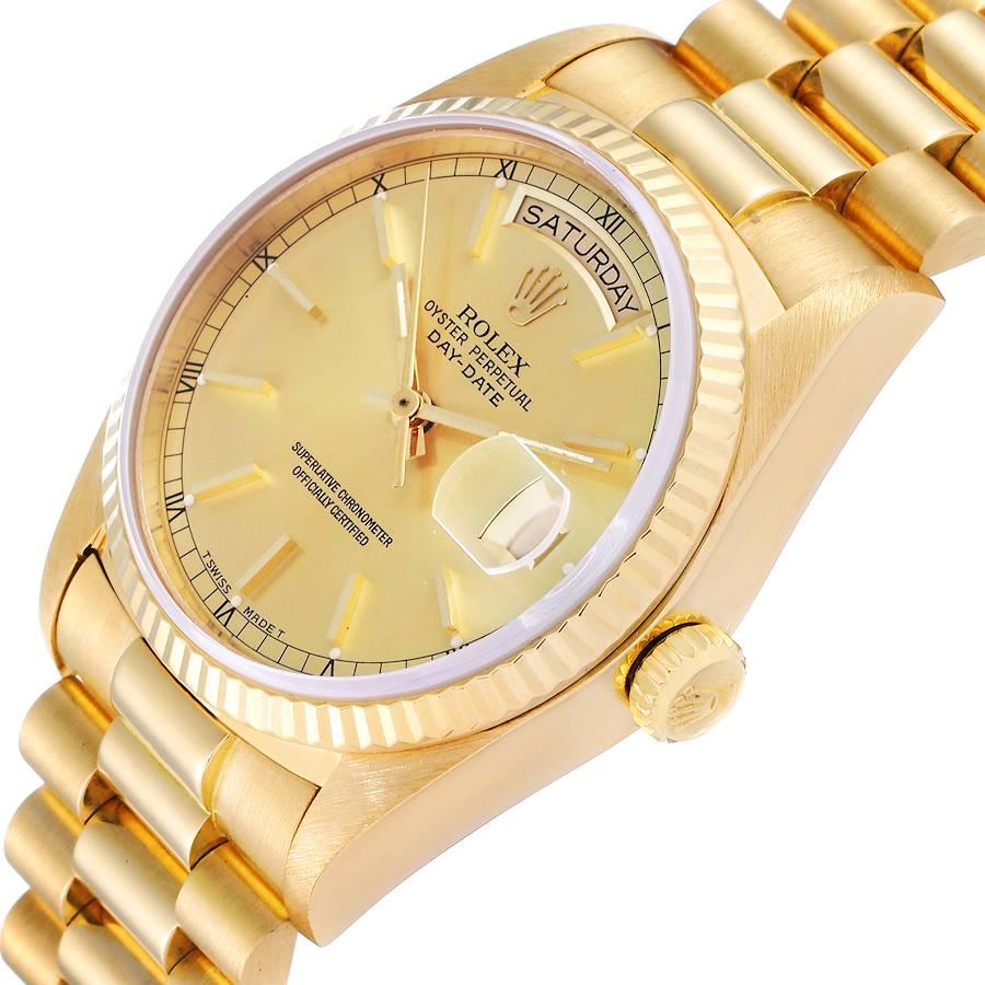 Men's Rolex President Day-Date 18k Yellow Gold Mens Watch 18038 For Sale