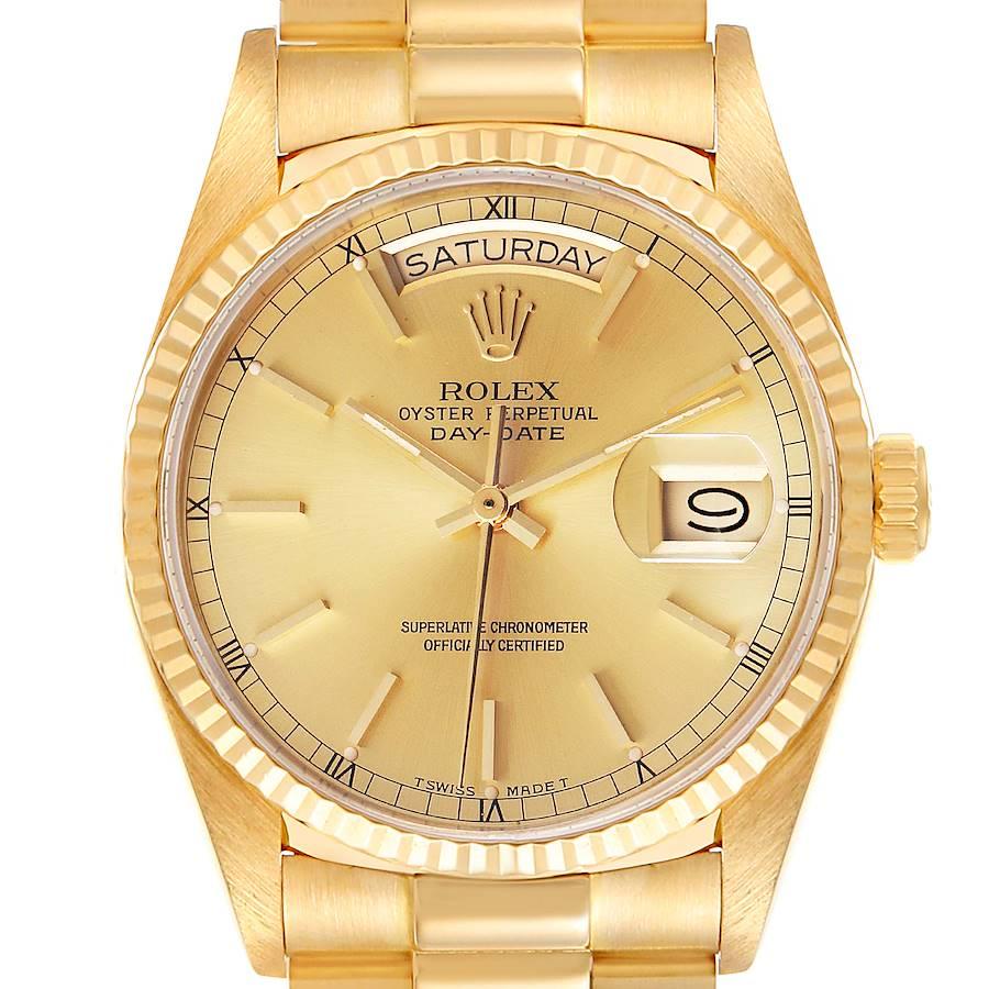 Rolex President Day-Date 18k Yellow Gold Mens Watch 18038 For Sale