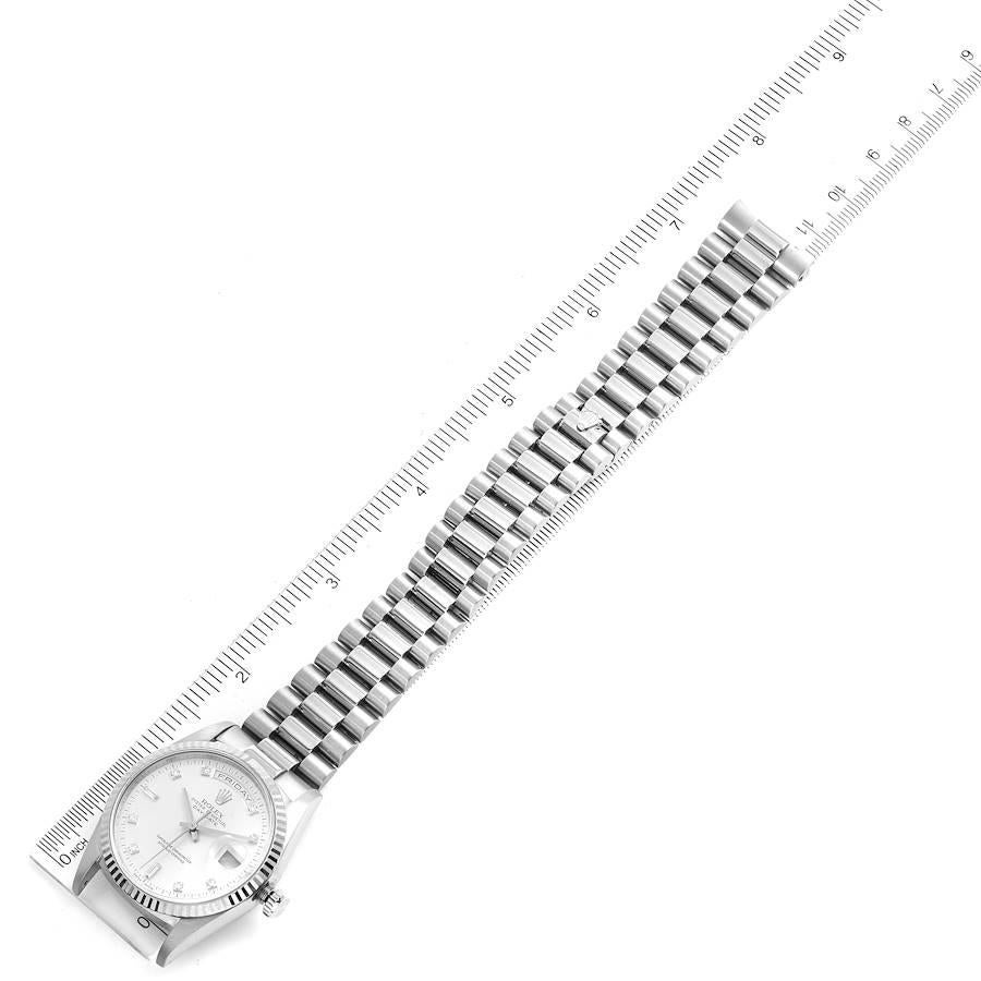 Rolex President Day-Date White Gold Diamond Mens Watch 18239 6