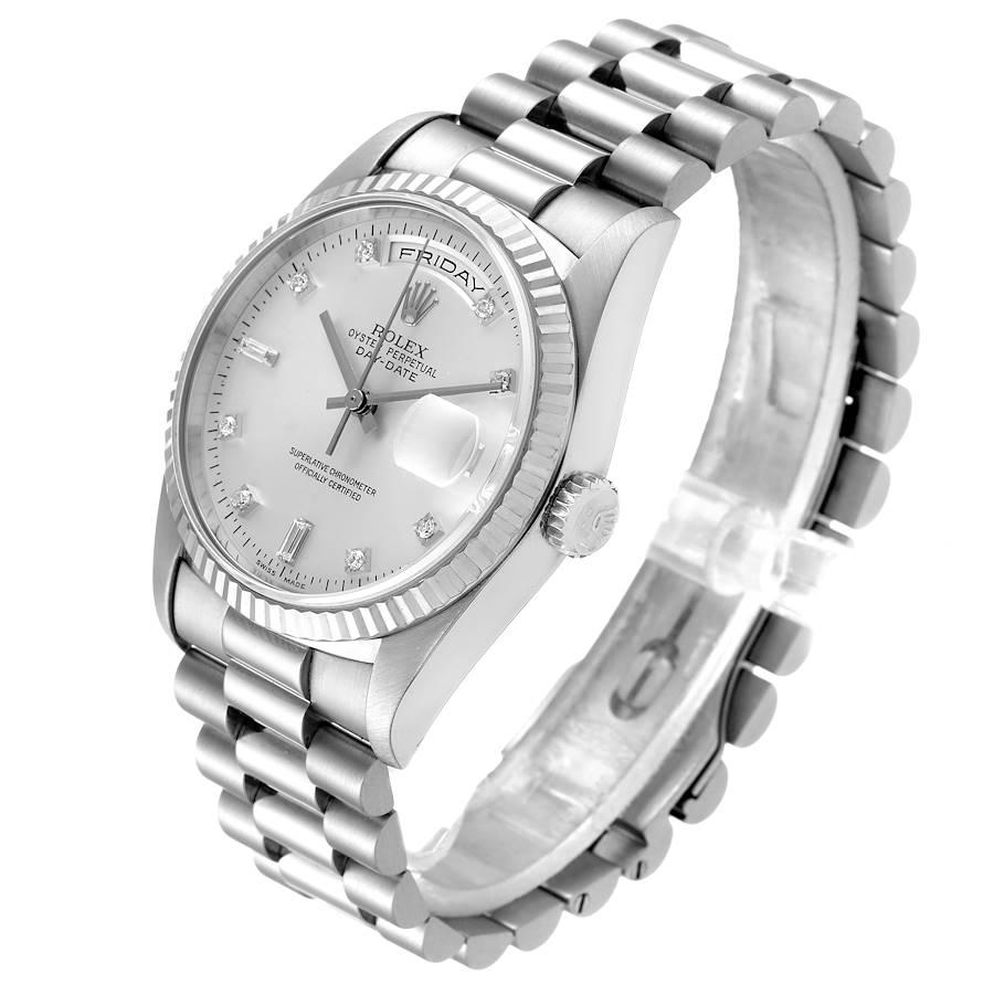 Men's Rolex President Day-Date White Gold Diamond Mens Watch 18239