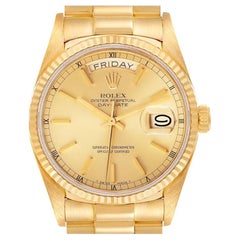 Rolex President Day-Date Yellow Gold Champagne Dial Mens Watch 18038