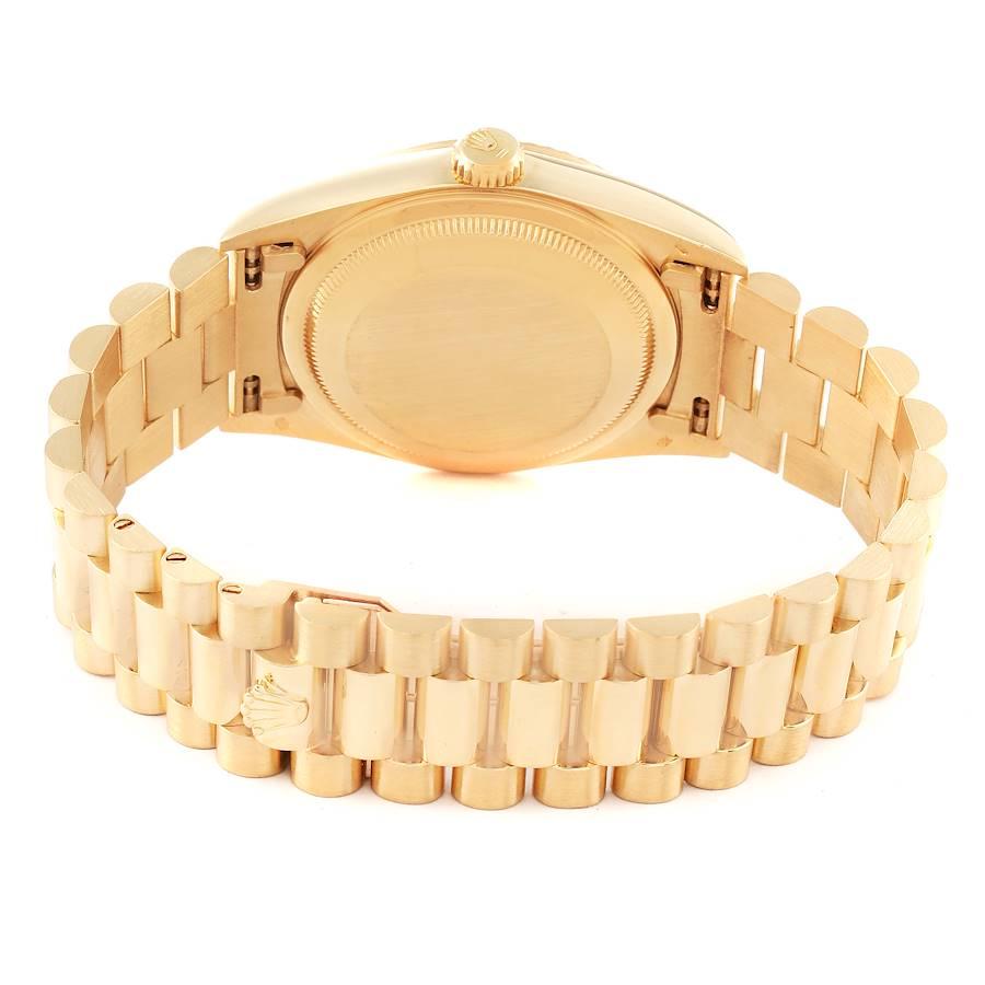 Rolex President Day-Date 36mm Gelbgold Diamant-Zifferblatt Herrenuhr 18238 im Angebot 6