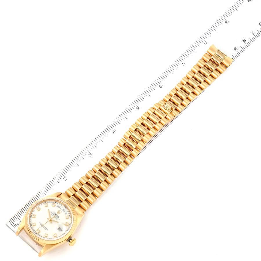 Rolex President Day-Date Yellow Gold Diamond Mens Watch 18238 Box Papers 4