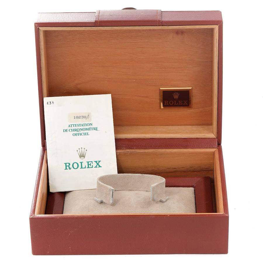 Rolex President DayDate Yellow Gold Diamond Mens Watch 18238 Box Papers For Sale at 1stDibs