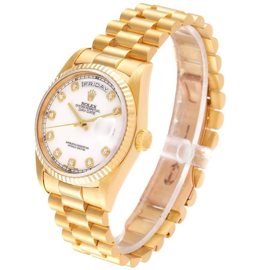 rolex oyster perpetual day-date gold diamond mens watch
