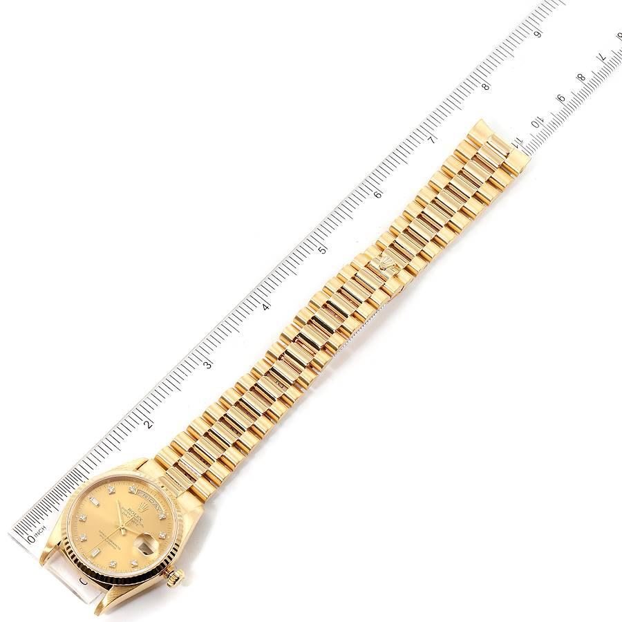Rolex President Day-Date Yellow Gold Diamond Men's Watch 18238 7