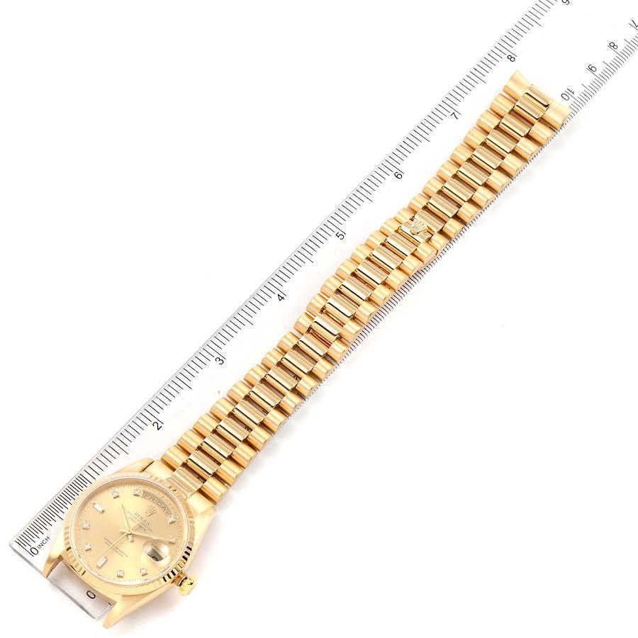 Rolex President Day-Date Yellow Gold Diamond Men’s Watch 18238 For Sale 6