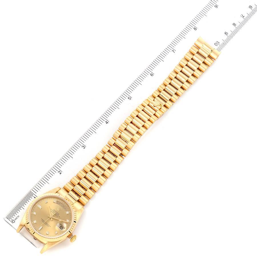 Rolex President Day-Date Yellow Gold Diamond Men's Watch 18238 For Sale 7