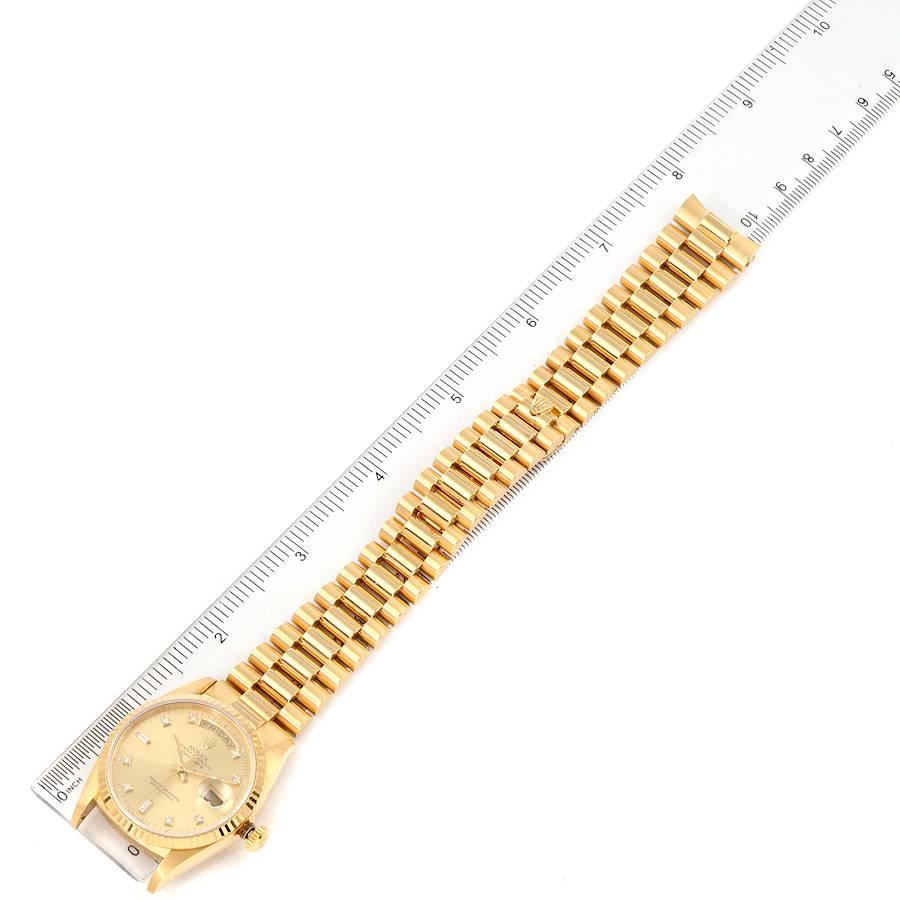 Rolex President Day-Date Yellow Gold Diamond Men's Watch 18238 6