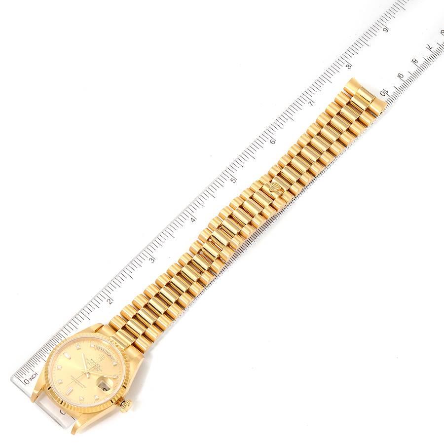 Rolex President Day-Date Yellow Gold Diamond Mens Watch 18238 For Sale 6