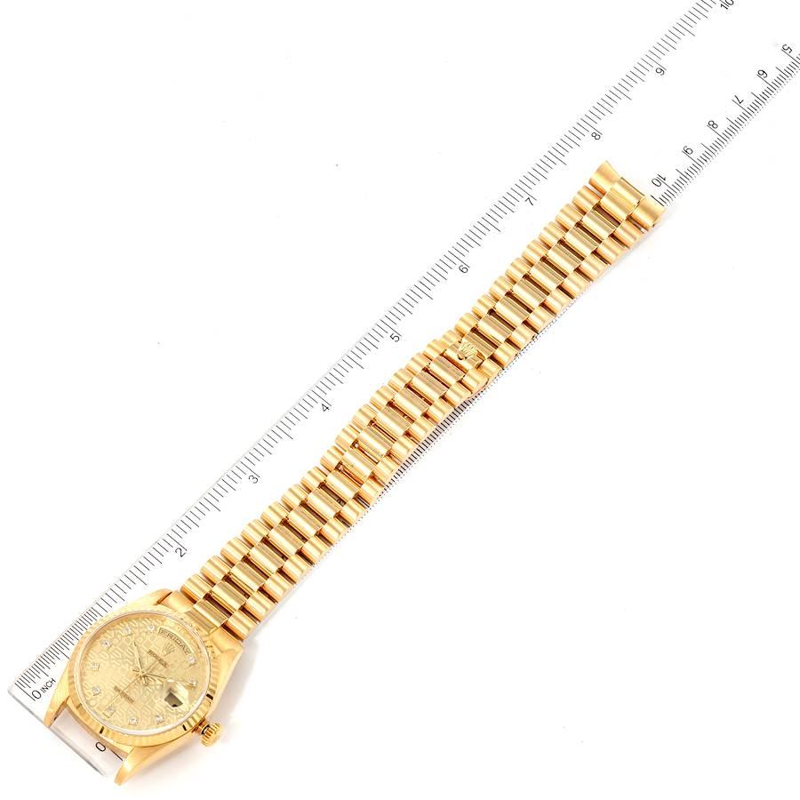 Rolex President Day-Date Yellow Gold Diamond Mens Watch 18238 6