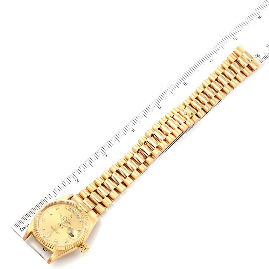 Rolex President Day-Date Yellow Gold Diamond Mens Watch 18238 7