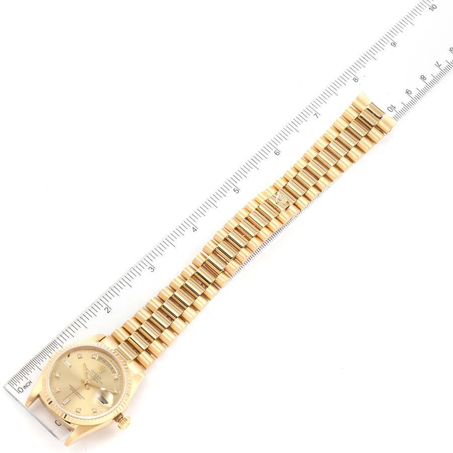 Rolex President Day-Date Yellow Gold Diamond Mens Watch 18238 3
