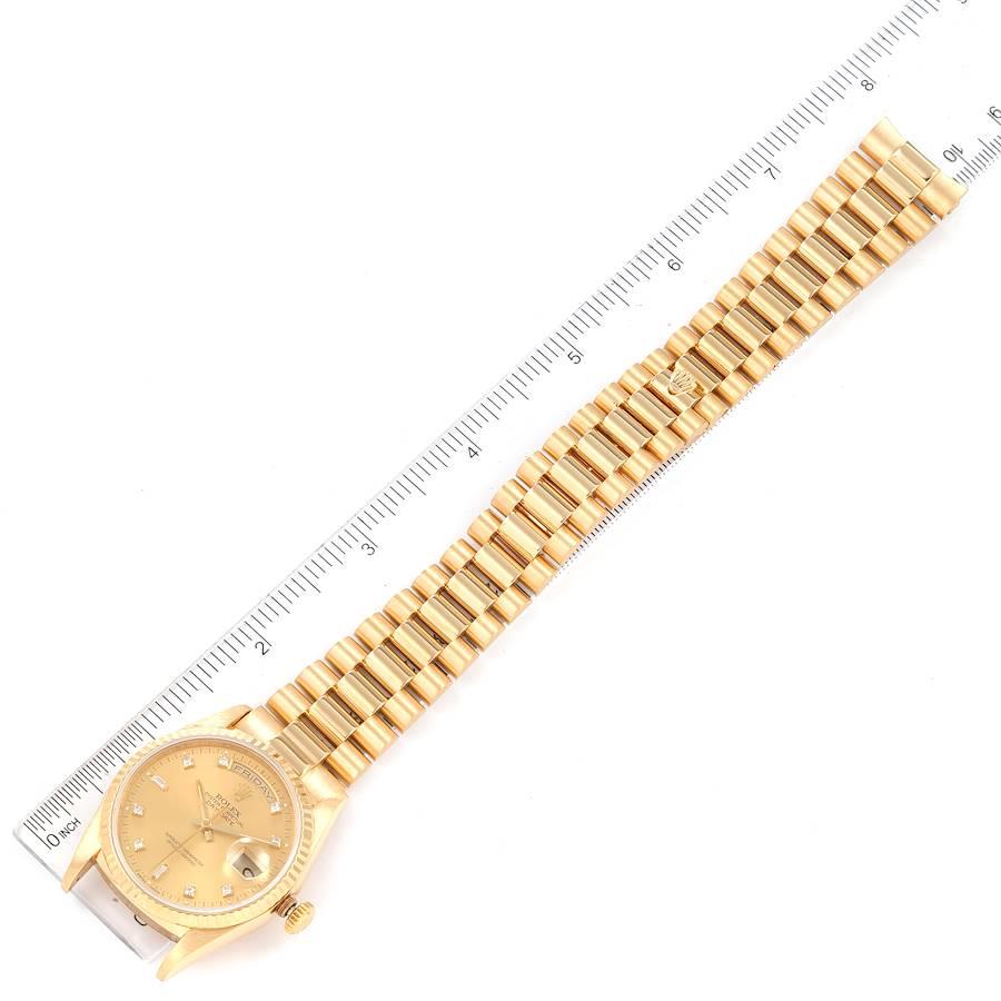 Rolex President Day-Date Yellow Gold Diamond Mens Watch 18238 For Sale 3