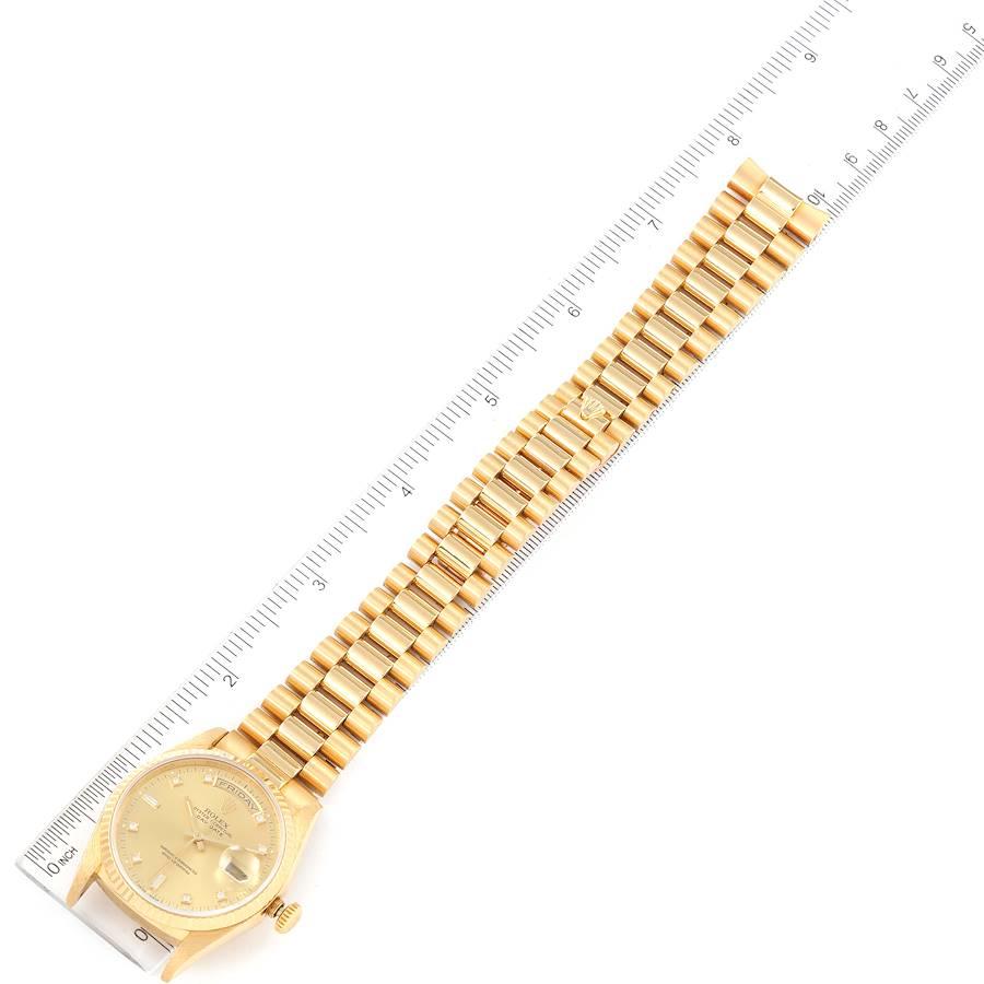 Rolex President Day-Date Yellow Gold Diamond Mens Watch 18238 For Sale 5
