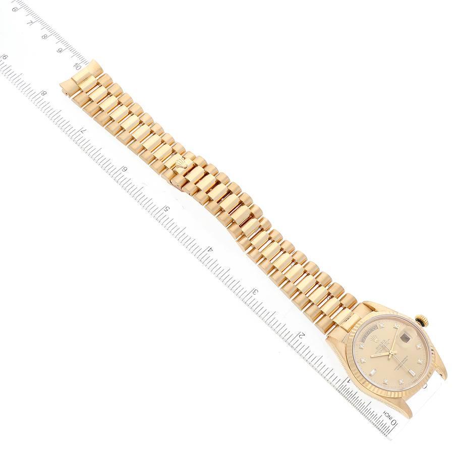 Rolex President Day-Date Yellow Gold Diamond Mens Watch 18238 For Sale 3
