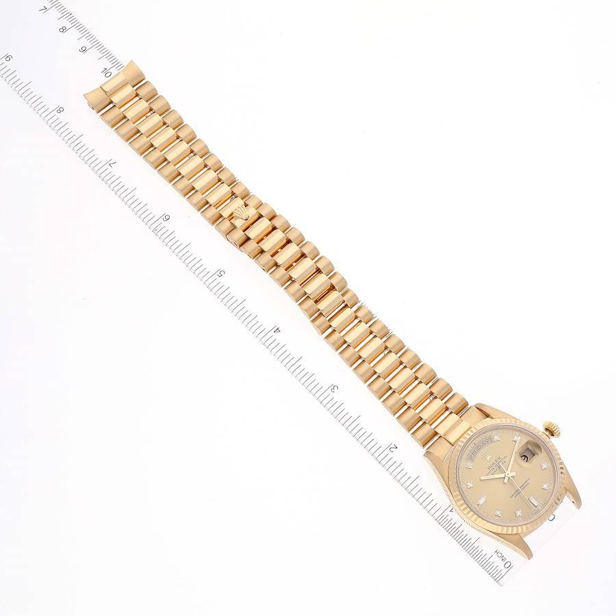 Rolex President Day-Date 36mm Yellow Gold Diamond Mens Watch 18238 For Sale 3