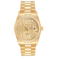 Rolex President Day-Date Yellow Gold Diamond Men's Watch 18238