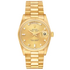 Rolex President Day-Date Orologio da uomo in oro giallo con diamanti 18238