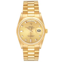 Rolex President Day-Date Orologio da uomo in oro giallo con diamanti 18238