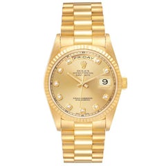 Rolex President Day-Date Orologio da uomo in oro giallo con diamanti 18238