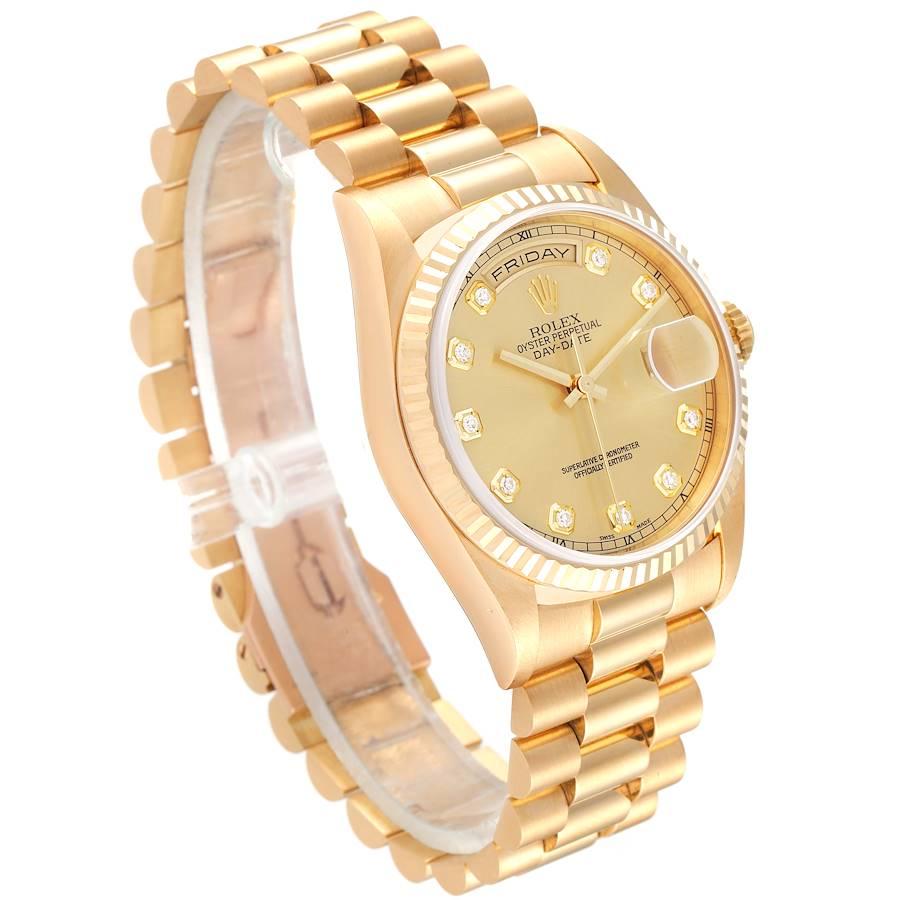 rolex oyster perpetual day-date gold diamond mens watch