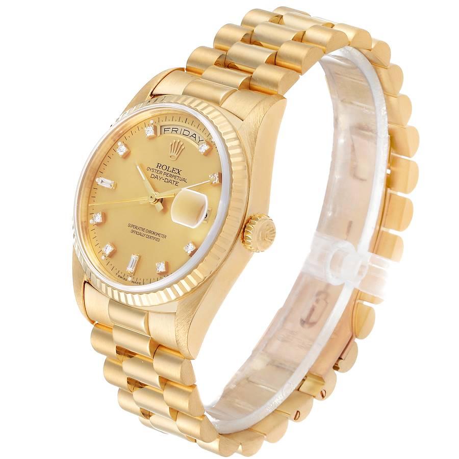 Rolex President Day-Date Yellow Gold Diamond Men's Watch 18238 1