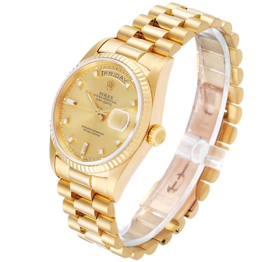 Men's Rolex President Day-Date Yellow Gold Diamond Men’s Watch 18238 For Sale