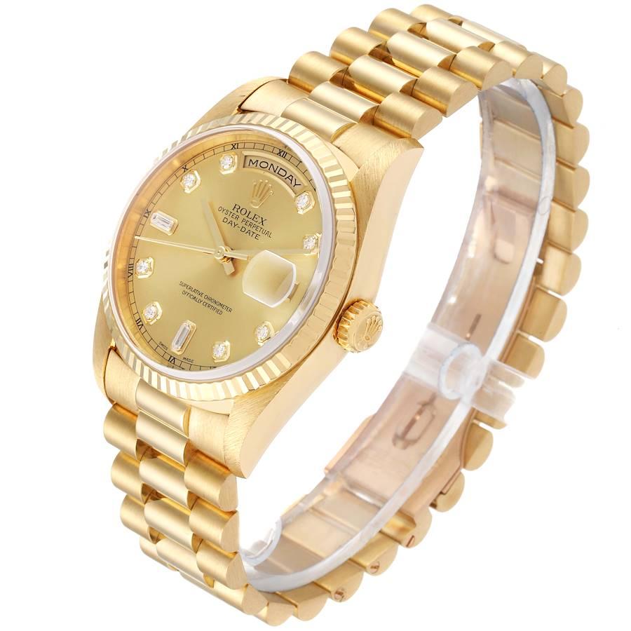 Men's Rolex President Day-Date Yellow Gold Diamond Men’s Watch 18238 For Sale
