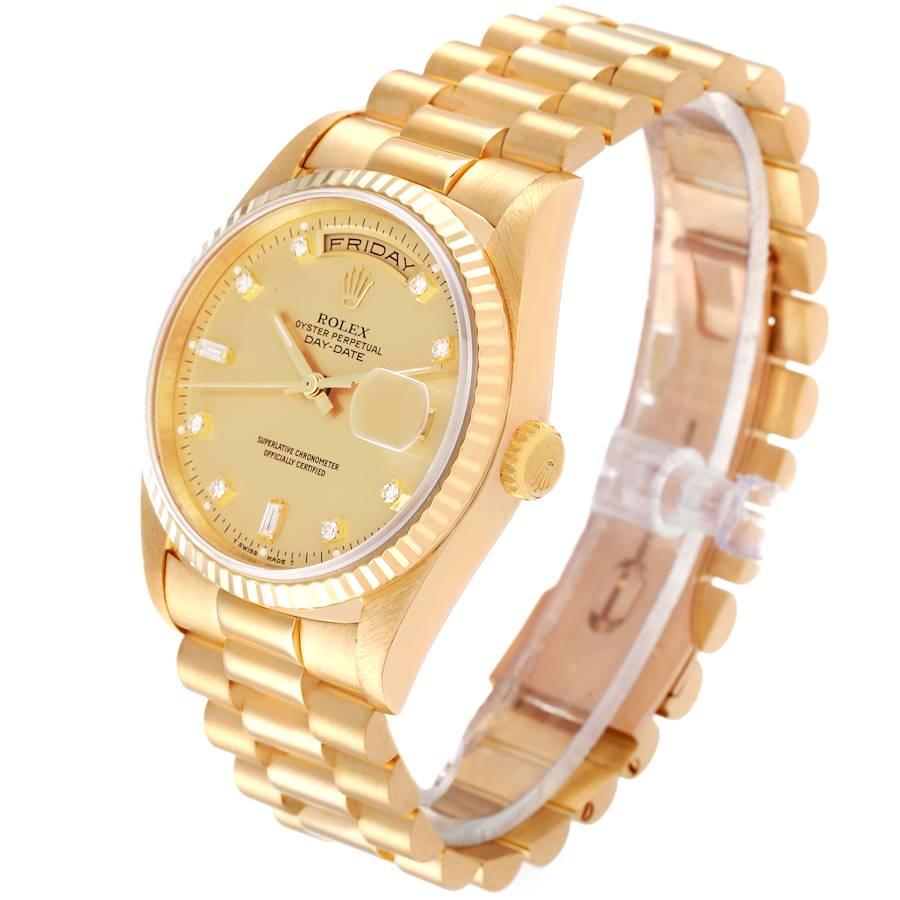 Rolex President Day-Date Gelbgold Diamant-Herrenuhr 18238 im Angebot 1