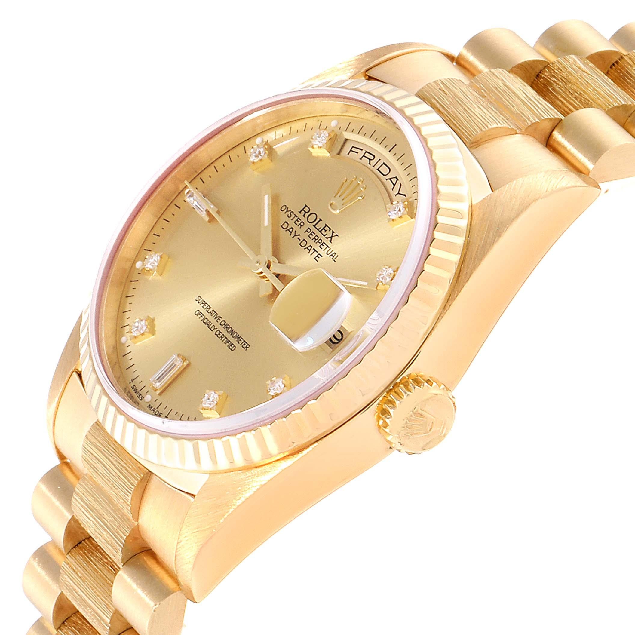 Rolex President Day-Date Yellow Gold Diamond Men's Watch 18238 For Sale 2