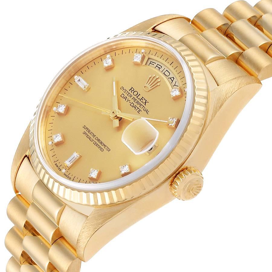 Rolex President Day-Date Yellow Gold Diamond Men's Watch 18238 2