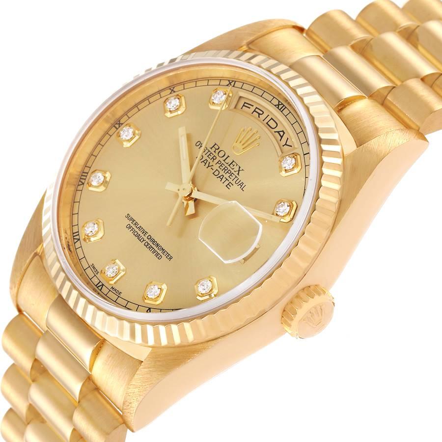 Rolex President Day-Date Gelbgold-Diamant-Herrenuhr 18238 2