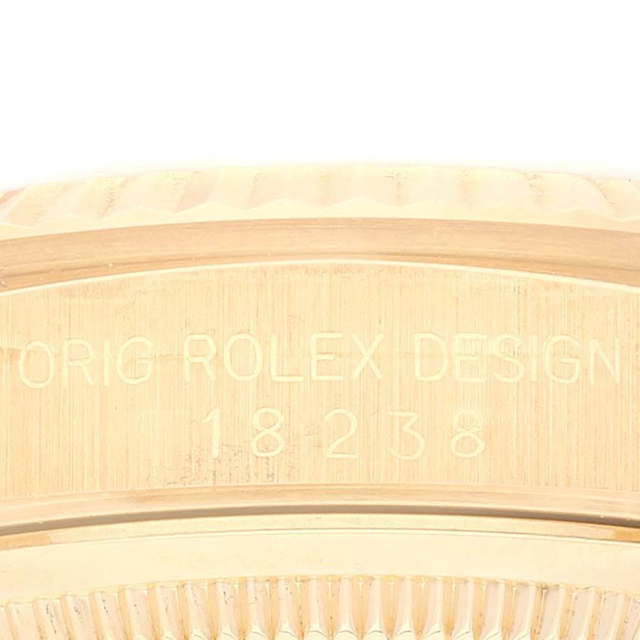 Rolex President Day-Date Yellow Gold Diamond Mens Watch 18238 In Excellent Condition In Atlanta, GA