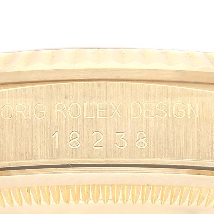 Rolex President Day-Date 36mm Yellow Gold Diamond Mens Watch 18238 In Excellent Condition For Sale In Atlanta, GA
