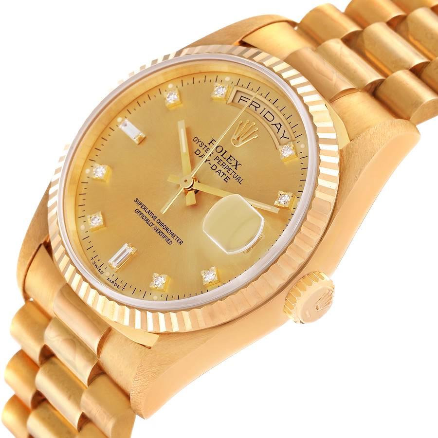 Rolex President Day-Date Yellow Gold Diamond Mens Watch 18238 Unworn NOS 1