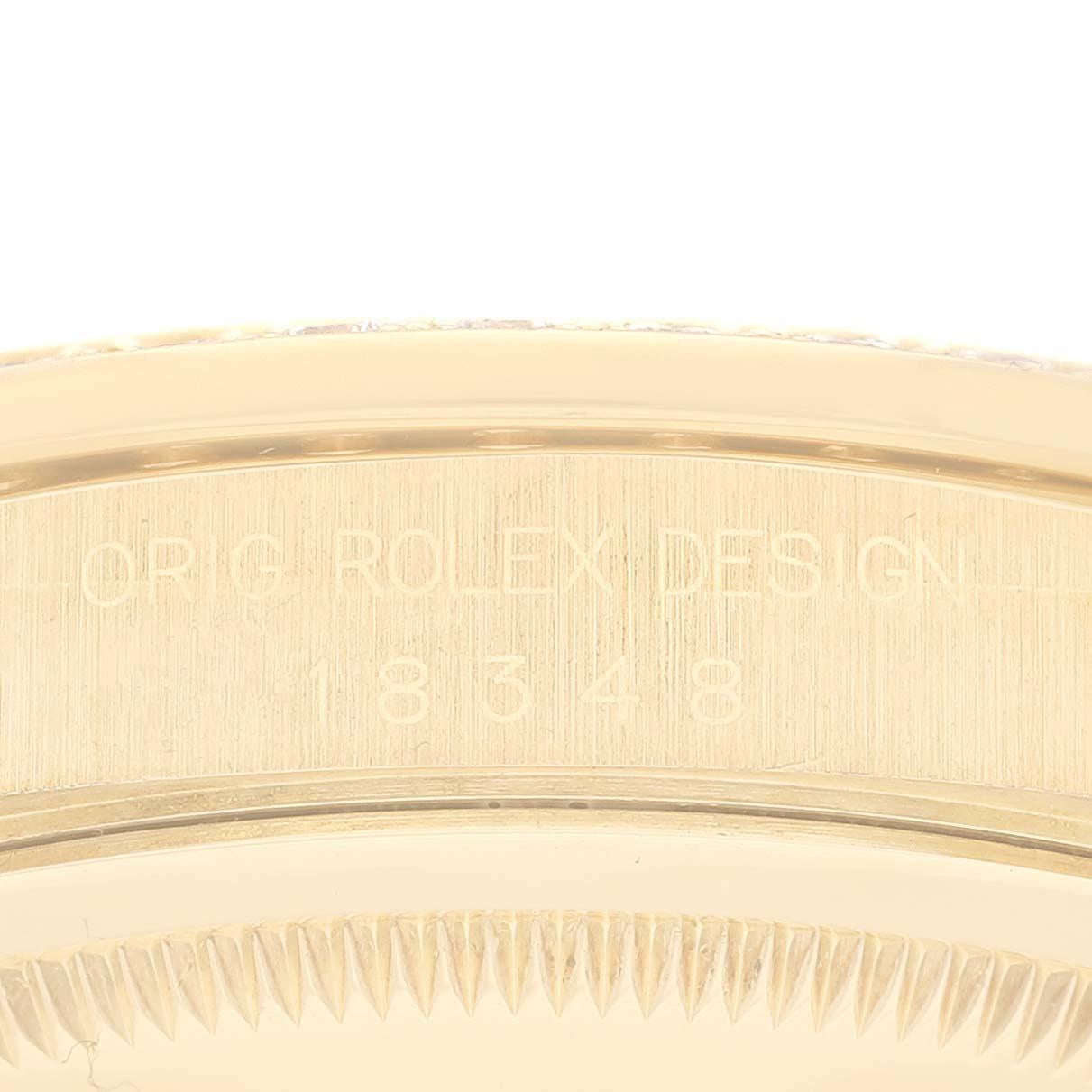 Rolex President Day Date 36mm Yellow Gold Diamond Mens Watch 18348 Box Papers 1