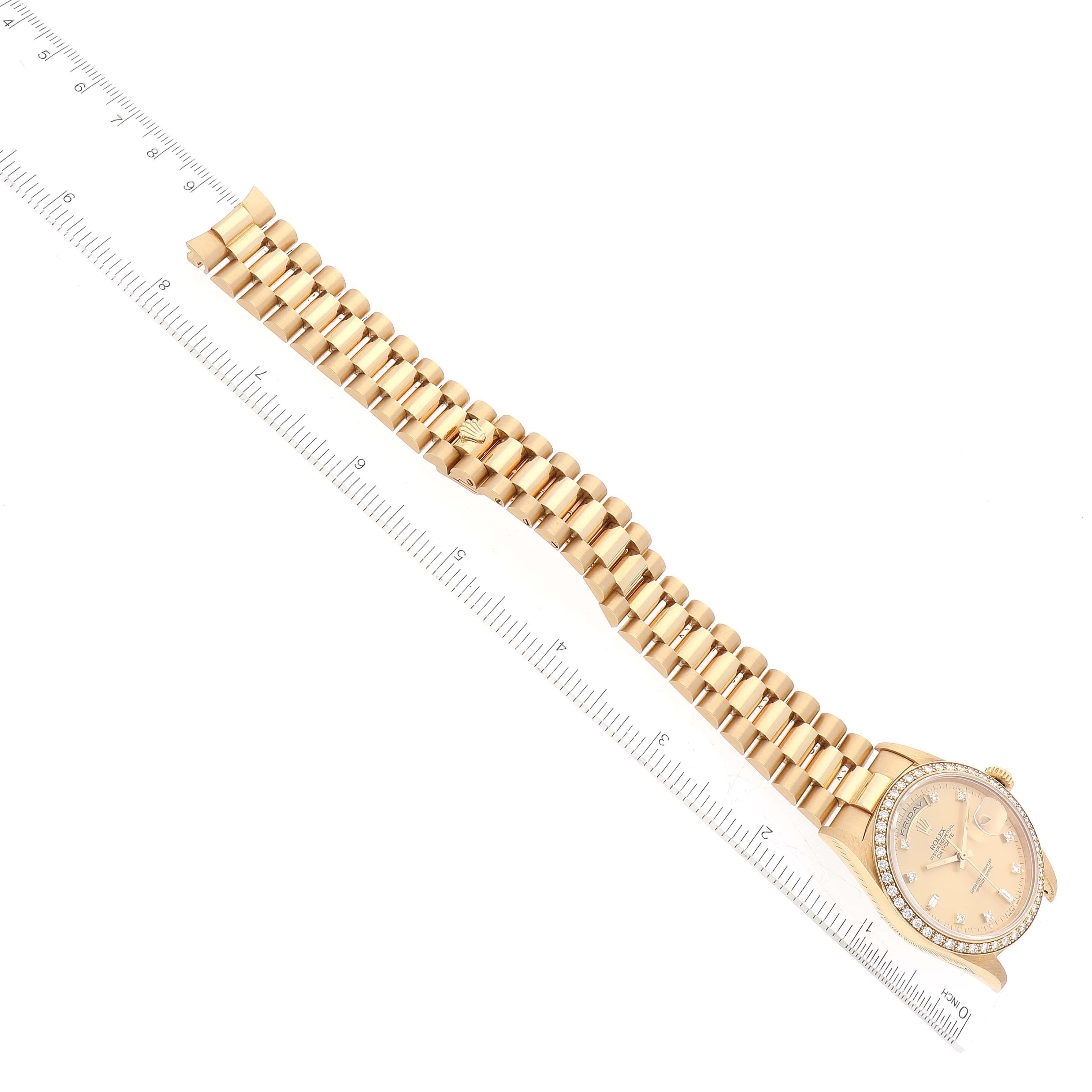 Rolex President Day Date 36mm Gelbgold Diamant-Herrenuhr 18348 7