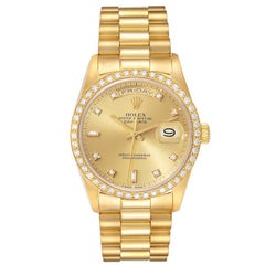 Rolex President Day Date Orologio da uomo in oro giallo con diamanti 18348