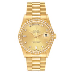 Rolex President Day Date 36mm Oro Giallo Diamante Orologio Uomo 18348