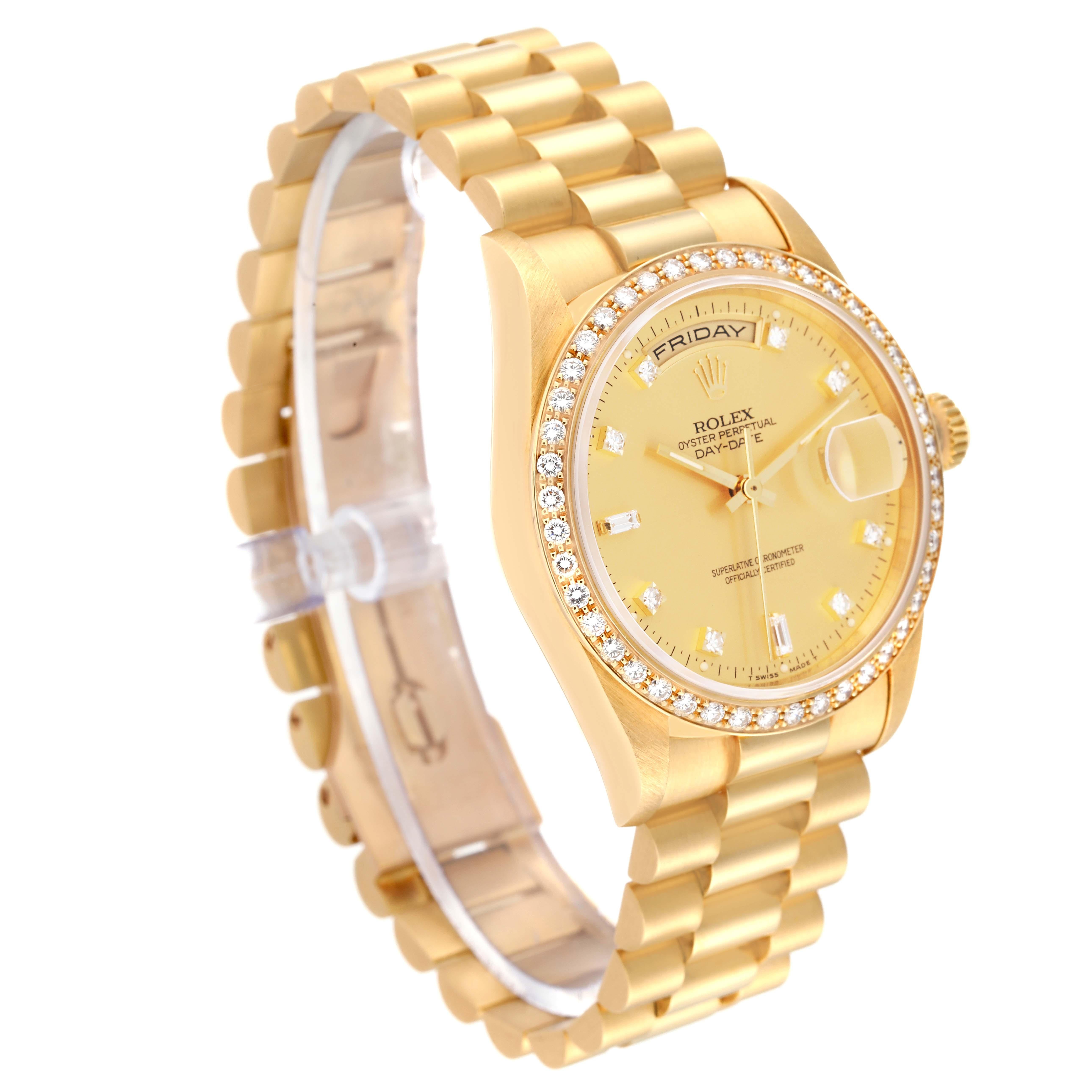 Rolex President Day Date 36mm Gelbgold Diamant-Herrenuhr 18348 im Zustand „Hervorragend“ in Atlanta, GA