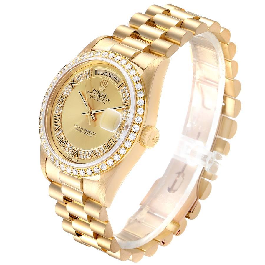 Men's Rolex President Day Date Yellow Gold Diamond Men’s Watch 18348